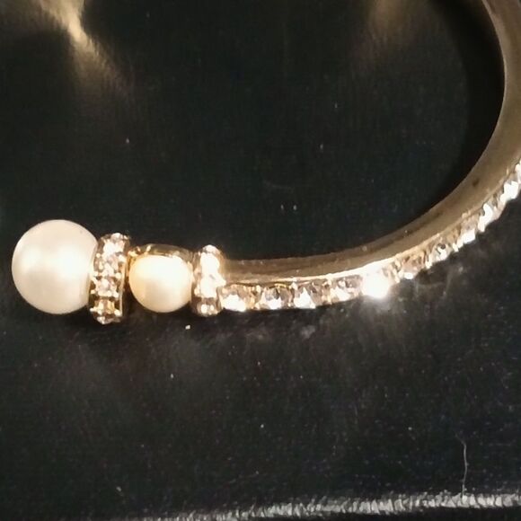 Anne Klein © Gold-Tone Hinged Bracelet | Classic Designer Fashion Jewelry - Picture 2 of 8